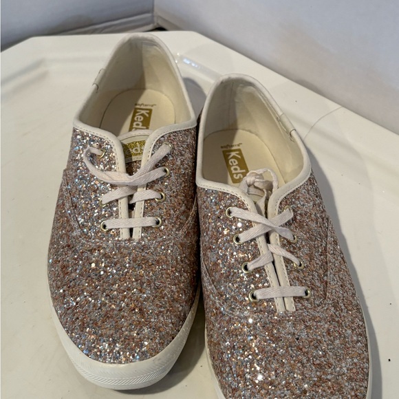 Keds Shoes - Keds Women's Sparkle Sneakers - Silver and Cream